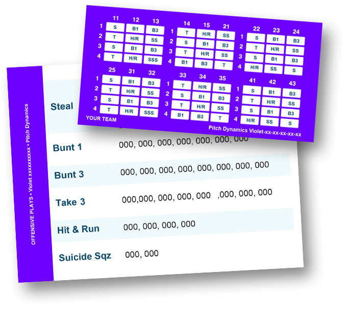 Sample offensive play cards